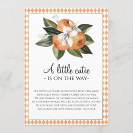 Clementine Baby Shower Inbjudningar