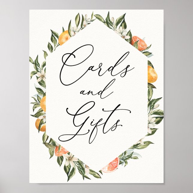 Clementine-Orangar och grekiska kort och gåvor Poster (Framsidan)