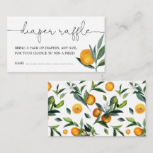 Clementine Orange Cute Citrus Diaper Raffle