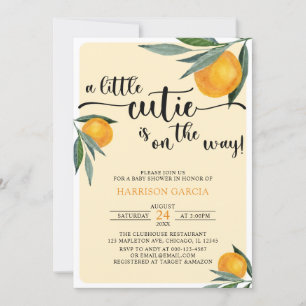 Clementine Orange En Liten Sötnos Baby Shower Inbjudningar