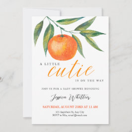 Clementine Watercolor "Cutie" Baby Shower Inbjudningar