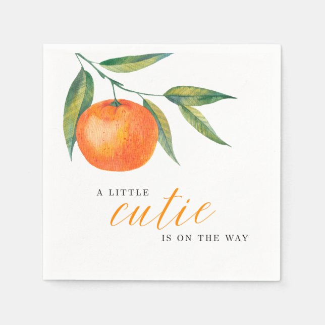Clementine Watercolor "Sötnos" Bebis Shower Pappersservett (Framsidan)