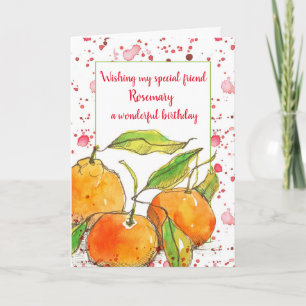 Clementines Fruit Grattis på födelsedagen Friend A Kort