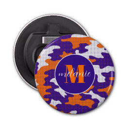 Clemson-Inspired Orange & Purple Tiger Camo Flasköppnare