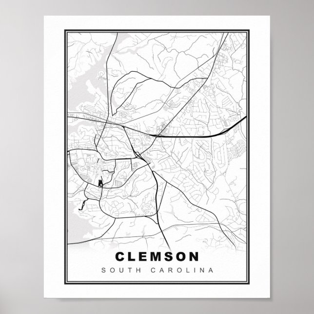 Clemson-karta Poster (Framsidan)