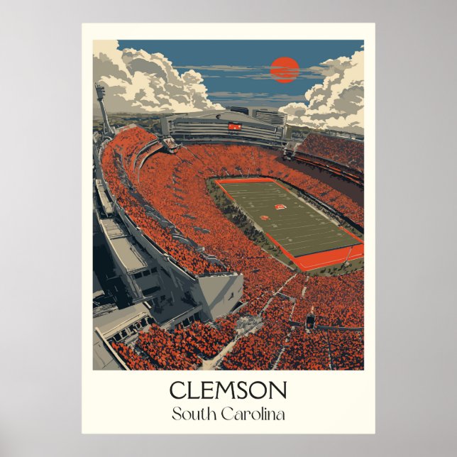 Clemson South Carolina Football Stadium Poster (Framsidan)