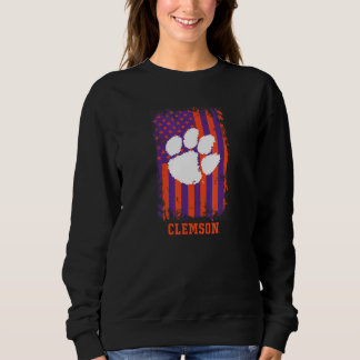 Clemson Tigers Patriotic Retro American Flag T Shirt