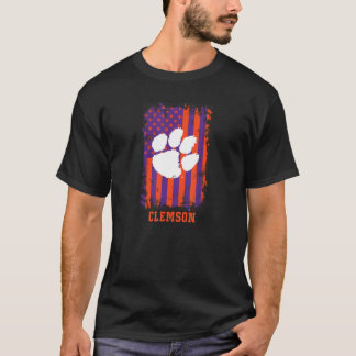 Clemson Tigers Patriotic Retro American Flag T Shirt