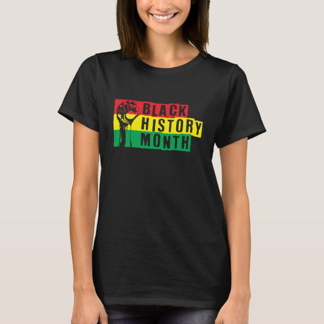 Clenched Fist Black History Month T Shirt (Framsida)