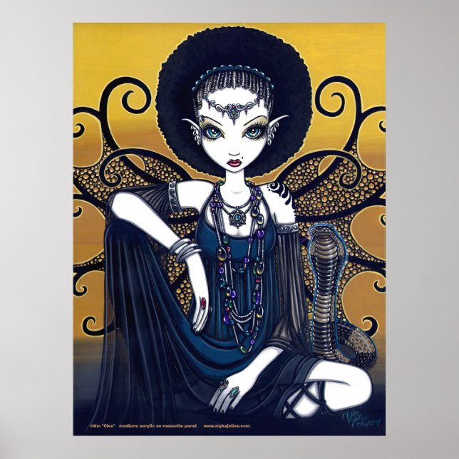 Cleo Egyptian Cobra Fearie Goddess Poster (Framsidan)