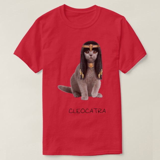 Cleocatra Golden Jewelry Wearing Pharaoh Cat T Shirt (Design framsida)