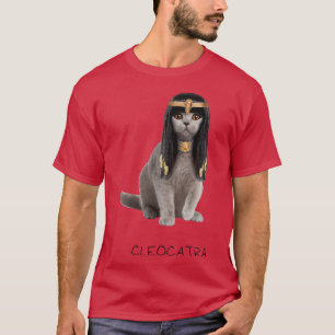 Cleocatra Golden Jewelry Wearing Pharaoh Cat T Shirt