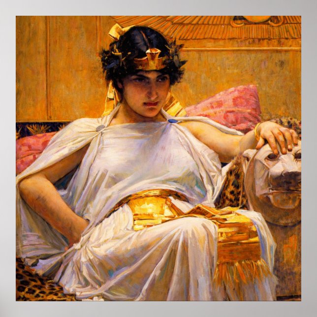 Cleopatra av John William Waterhouse Poster (Framsidan)