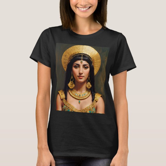 Cleopatra Egyptian Pharaoh Queen Art T Shirt (Framsida)