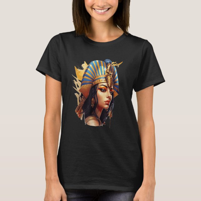 Cleopatra Egyptian Queen Goddess Ancient Egypten T Shirt (Framsida)