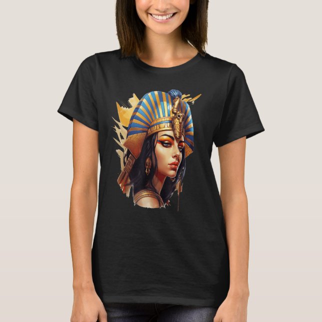Cleopatra Egyptian Queen Goddess Ancient Egypten T Shirt (Framsida)
