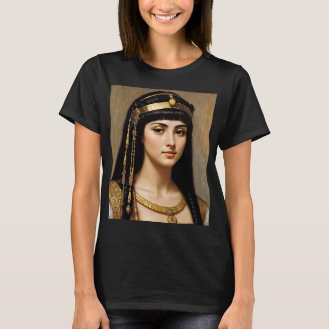Cleopatra Egyptian Queen Porträtt Art T Shirt (Framsida)