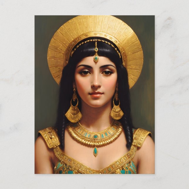 Cleopatra Egyptian Queen Porträtt Art Vykort (Framsida)