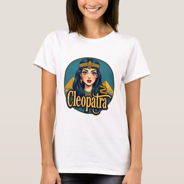 Cleopatra Graphic Egyptian Queen T Shirt (Framsida)