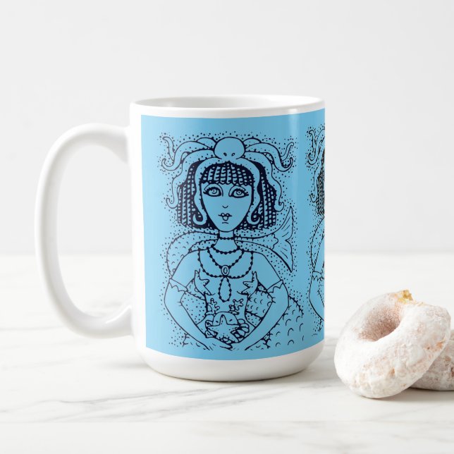 CLEOPATRA OCTOPUS SJÖJUNGFRU, FANTASY GOTH SIREN KAFFEMUGG (Med munk)