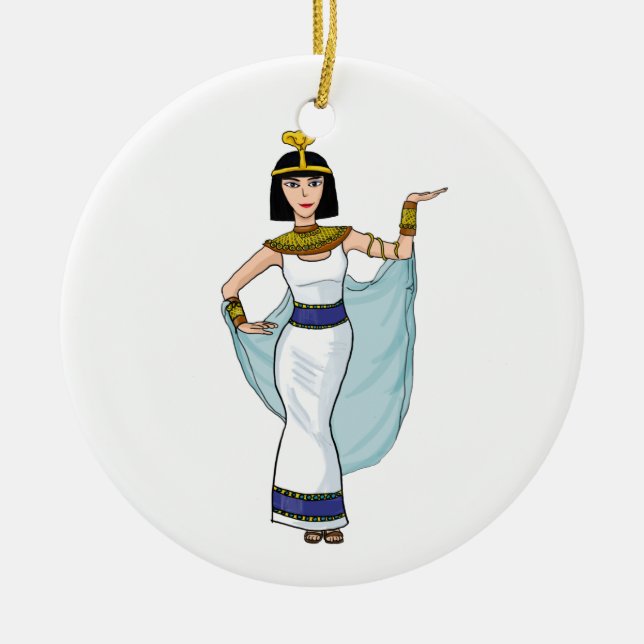 Cleopatra pharaohen av egyptenen julgransprydnad keramik (Framsidan)