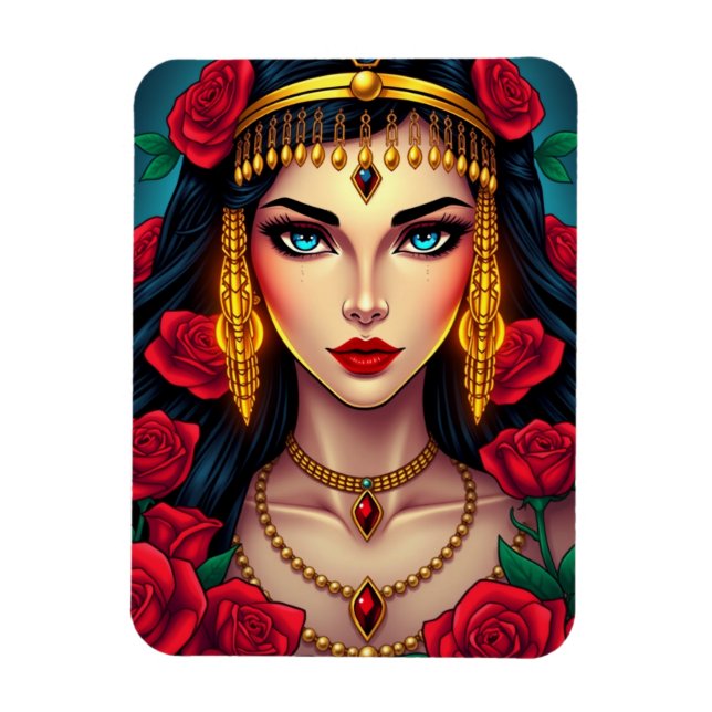 Cleopatra Queen of Egypten in Luxurious Splendor Magnet (Vertikal)