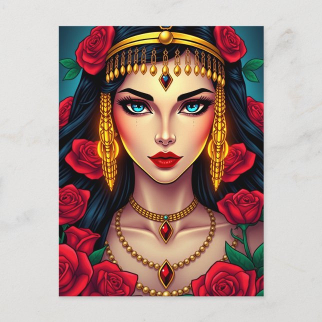 Cleopatra Queen of Egypten in Luxurious Splendor Vykort (Framsida)