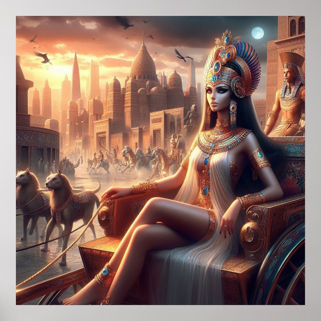 Cleopatra Queen on chariot Poster (Framsidan)