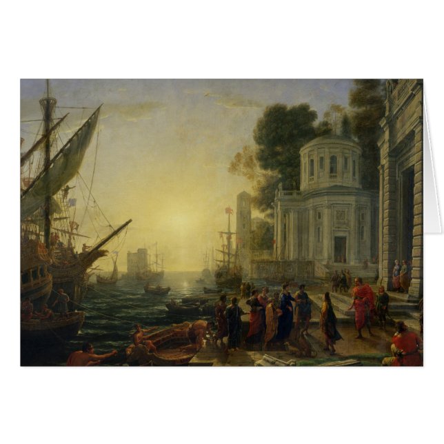Cleopatra som Disembarking på Tarsus, 1642 Hälsningskort (Framsidan Horizontal)