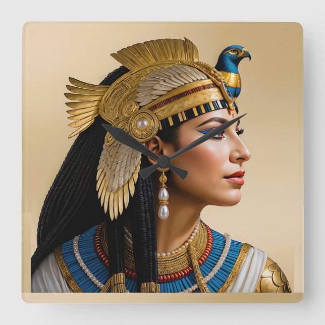 "Cleopatra VII's Realism: A Porträtt" Fyrkantig Klocka (Framsida)