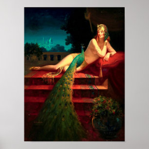 Cleopatra Vintage Art Deco Fantasy Art Poster