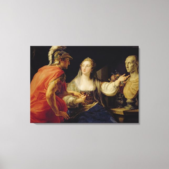 Cleopatra visar Octavius busken av Julius Canvastryck (Framsida)