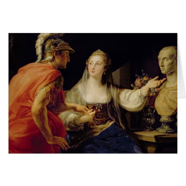 Cleopatra visning Octavius bysten av Julius Hälsningskort (Framsidan Horizontal)