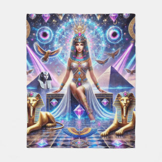 "Cleopatras Divine Realm - The Golden Goddess Fleecefilt