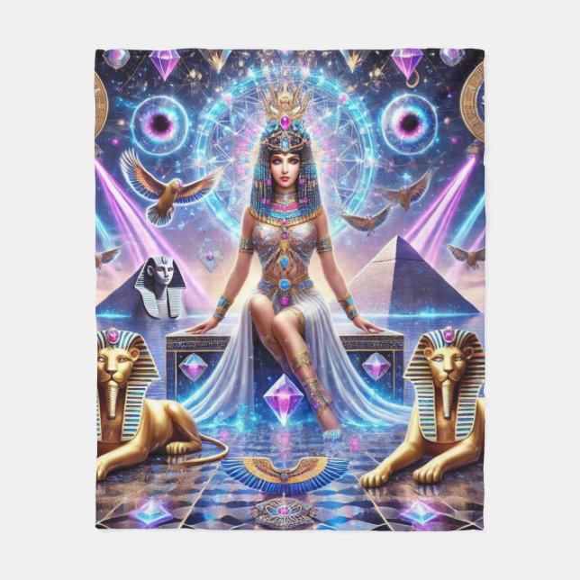 "Cleopatras Divine Realm - The Golden Goddess Fleecefilt (Framsidan)
