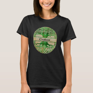 Clephane Klan Tartan Livets träd Scottish Surname T Shirt