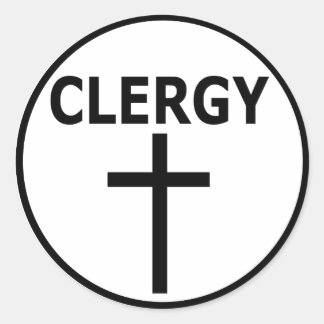 Clergy Emblem for Pastors, Reverends & Ministrar Runt Klistermärke