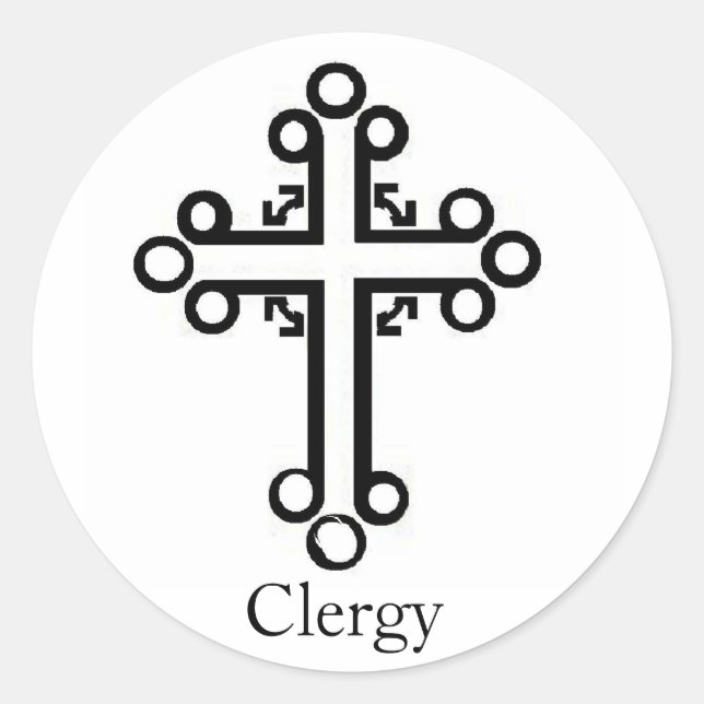 Clergy Sticker Runt Klistermärke (Framsida)