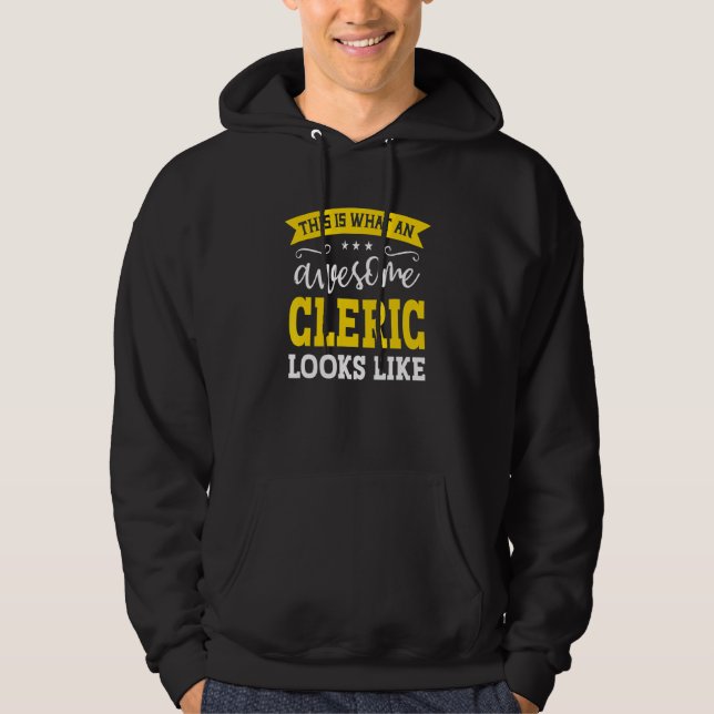 Cleric Job Title Employee Funny Worker Profession  Hoodie (Framsida)