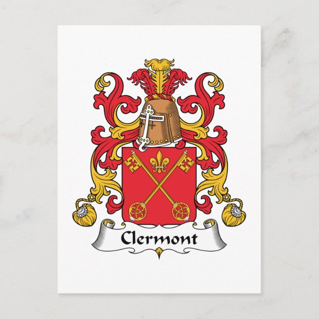 Clermont Family Crest Vykort (Framsida)