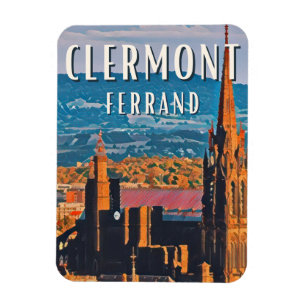 Clermont-Ferrand Photo Vintage Magnet