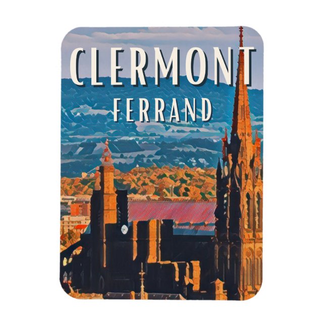 Clermont-Ferrand Photo Vintage Magnet (Vertikal)