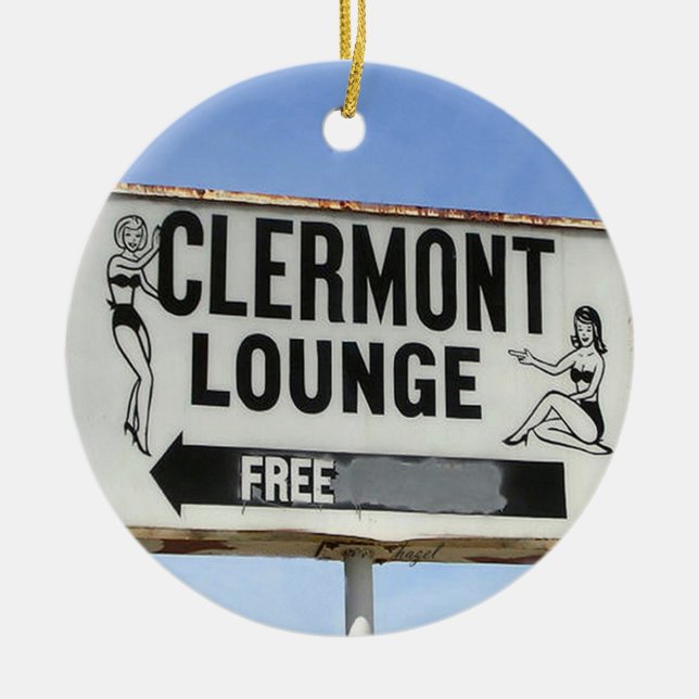 Clermont Lounge, Atlanta, Georgia, God jul Julgransprydnad Keramik (Framsidan)