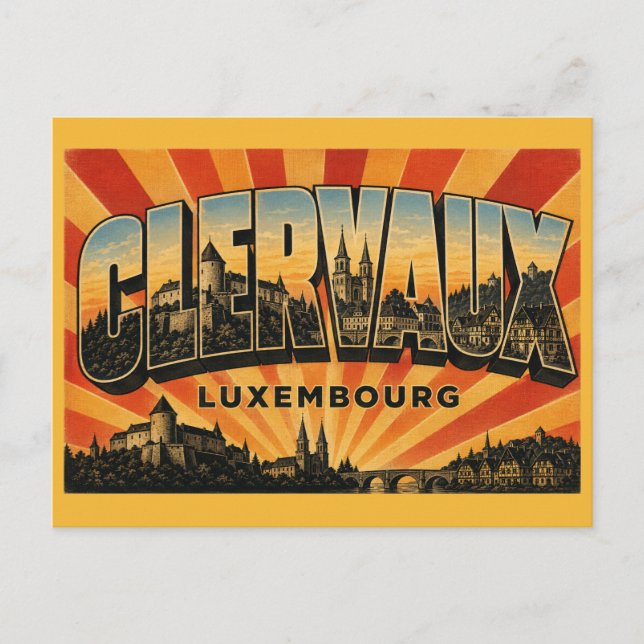 Clervaux Luxemburg slott Vykort (Framsida)