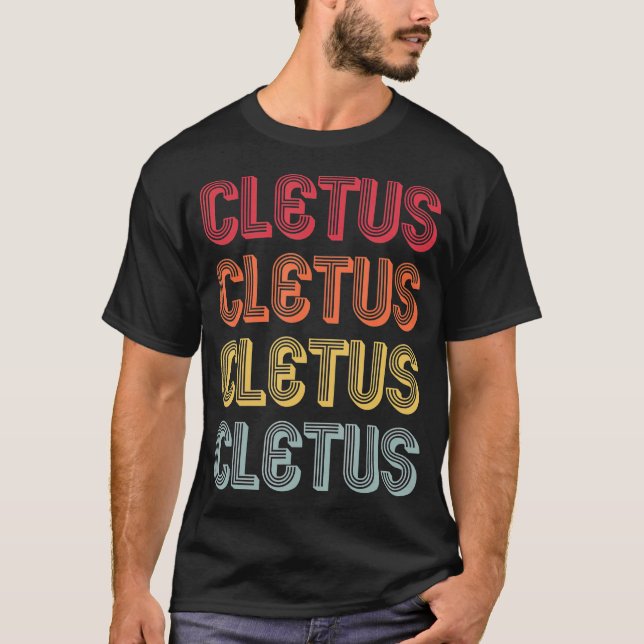 CLETUS Gift Namn Personlig Funny Retro T Shirt (Framsida)