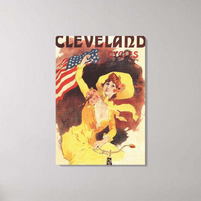 Cleveland Bicycles American Girl in Gult Canvastryck (Framsida)