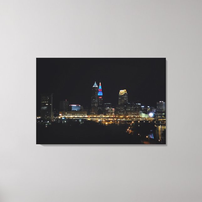 Cleveland Bright Ljus Big City Kanvastryck (Framsida)