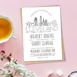 Cleveland Bröllop | Stilized Skyline-inbjudan Inbjudningar