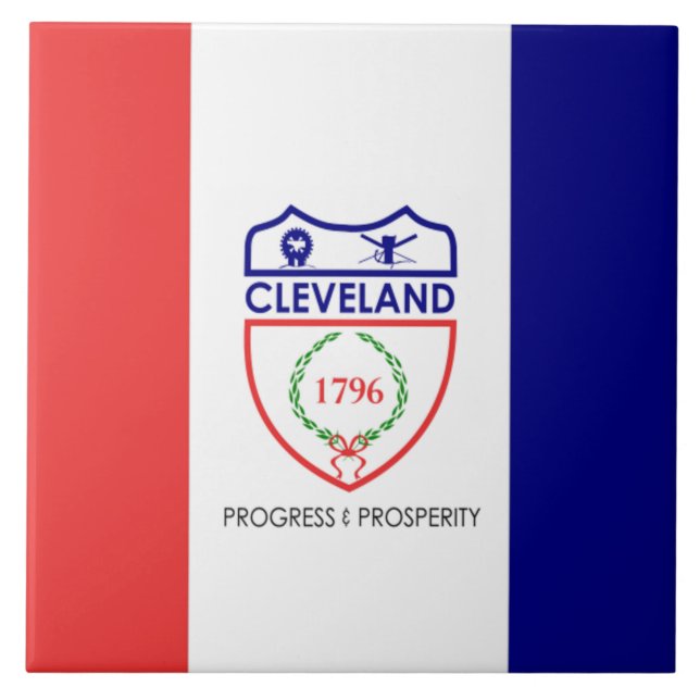 Cleveland City flagga Kakelplatta (Framsidan)