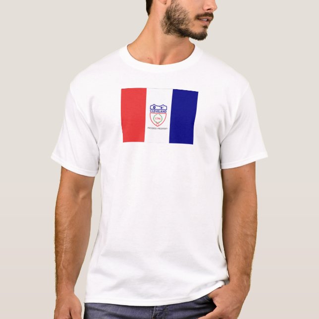 Cleveland City flagga T Shirt (Framsida)